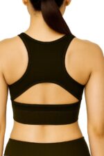 Active Stylish Bra (Black) Racerback - Image 2