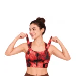 Women's High-Support Adjustable Sports Bra Red Print