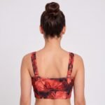 Women's High-Support Adjustable Sports Bra Red Print - Image 2