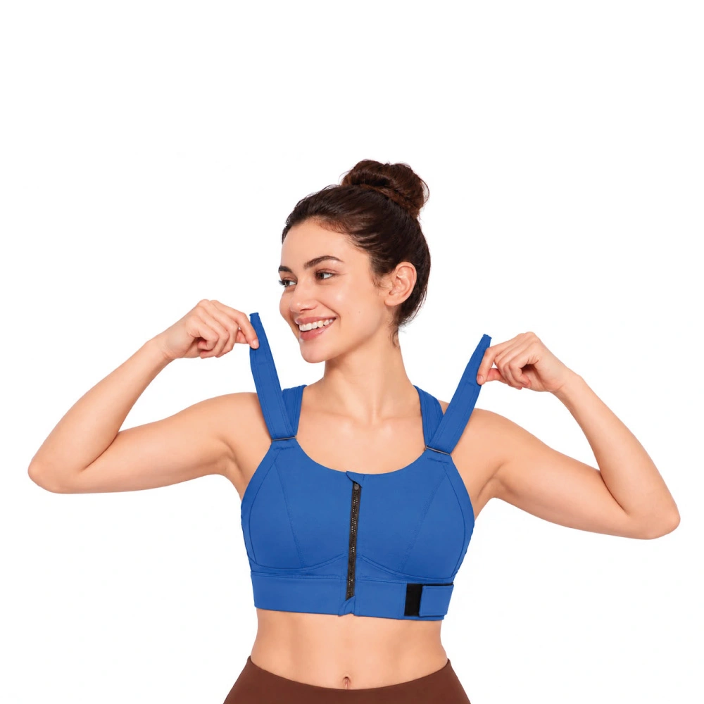 blue-1 Women's High-Support Adjustable Sports Bra Blue - Image 1
